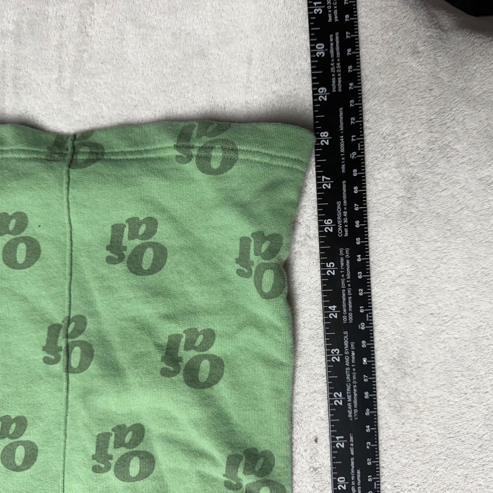 Lazy Oaf Green Oaf Logo Print Wide Leg Sweatpants Joggers UK 18 US 14 - Picture 6 of 12